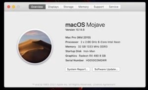Mac Pro 5,1 / 32Gb RAM / 8GB AMD Radeon 480 / 4 Tb / 2 Cinema Displays (30"+20") - Picture 1 of 9