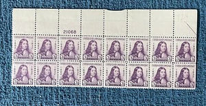 Scott #724, 3c William Penn, Oversized Top Plate Strip of 16, #21068, MNH - Picture 1 of 1