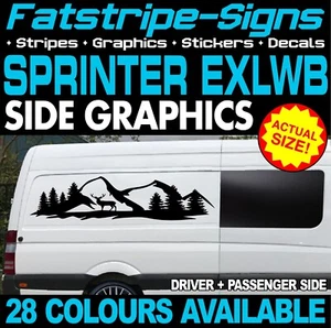 to fit MERCEDES SPRINTER EXLWB ADVENTURE MOUNTAINS STICKERS GRAPHICS CAMPERVAN - Picture 1 of 2