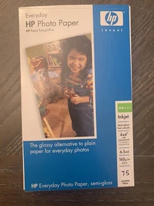 hp Everyday Photo Paper 4x6 Semi-Gloss. 75 count Open Box - Picture 1 of 3