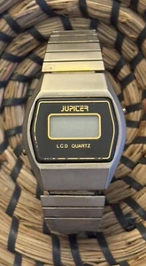 Vintage Jupiter Time LCD Quartz Wristwatch USA Module Watch Stainless Steel READ - Picture 1 of 12