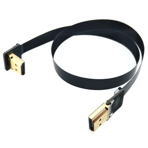 HDMI Flex Cable Angled to Straight Male Connector 4K Drone Video Flat Wire 20cm - Picture 1 of 7