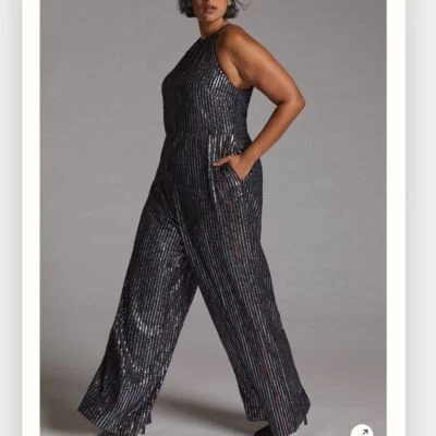 Nuevo con etiquetas Mono Anthropologie Maeve Disco Halter Talla 14 Foto 1 de 4