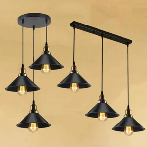 3 Head Pendant Light Metal Hanging Vintage Industrial 3 Way Retro Ceiling Lamp - Picture 1 of 23