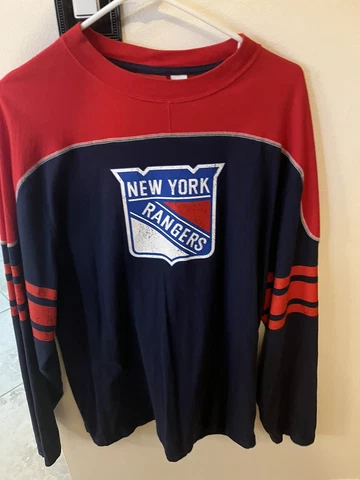 New York Rangers Hockey Jersey T-Shirt Size M Reebok Face Off Collection Cover