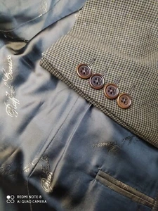 New Raffaele Caruso Brown Check 2-vent 52R 42R Jacket Sport Coat Blazer - Picture 1 of 5