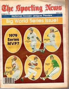 Revista de béisbol Sporting News 10/20/1979 Johnny Bench Reggie Jackson Pete Rose - Imagen 1 de 8