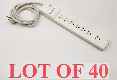 Belkin BE107200-06 BE107000-06-CM 7-Outlet 6' White Surge Protector 120V Lot 40 - Image 1 of 4