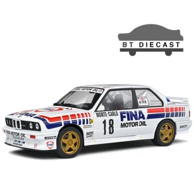 SOLIDO 1990 BMW E30 M3 1/18 DIECAST MODEL RALLY MONTE CARLO #18 WHITE S1801518 - Image 1 of 4
