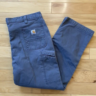 Pantalones de lona Carhartt calce relajado para hombre 42x30 gris forrados de lana utilitarios Foto 1 de 4