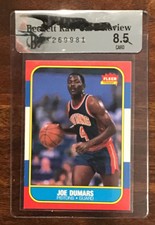 1986 FLEER BASKETBALL #27 JOE DUMARS BGS RCR 8.5 NM-MINT PLUS CRISP BOLD NICE ^^