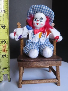 VINTAGE 5" Auguste Clown Sandbag *VIDEO* Porcelain Head Heavy Sandbag Plush Doll - Picture 1 of 13