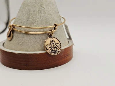 Alex & Ani " Fleur-de-Lis " ⚜️ Charm  Bangle Bracelet Golden ✨️ New  - Image 1 of 4