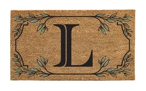 Alfombra de fibra de coco con monograma, letra "L" - Imagen 1 de 1