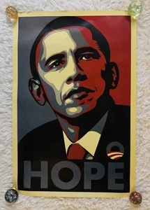 Poster originale campagna Obama HOPE 2008 di Shepard Fairey 36" x 24" - Foto 1 di 10
