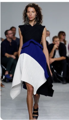 PROENZA SCHOULER RUNWAY '16 DRESS COLOR BLOCK HANDKERCHIEF PLEATED SLEEVELESS XS - Image 1 of 4