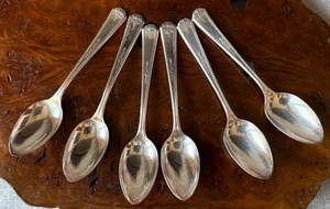Oneida Community Made Tudor Teller Queen Bess Teelöffel 6er Set eingestellt Vintage - Bild 1 von 8