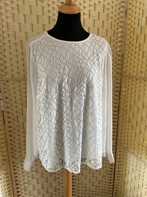 Fenn Wright Manson Blouse Shirt ivory size 16 Lace Style Front Women’s - Image 1 of 4
