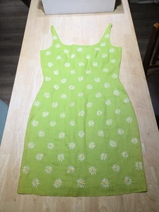 Carmen Marc Valvo CMV Collection Vintage 1990er grün Gr. 6 Kleid weiß Daisy's - Bild 1 von 9