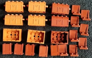 LEGO Crates Barrel Accessories Brown Wood Container Box Utensil Bundle Joblot - Picture 1 of 5