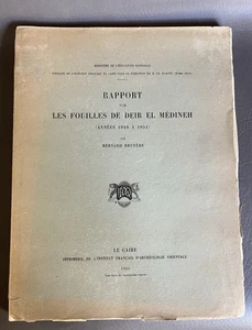 FOUILLES DEIR EL MEDINEH BERNARD BRUYÈRE 1953 Rare Egypt Archaeology Excavation - Bild 1 von 20