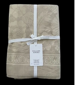 🔥NUEVO Mantel Williams Sonoma DE COLECCIÓN FLORAL JACQUARD 70 x 108 Natural NUEVO CON ETIQUETAS 🎁 - Imagen 1 de 1