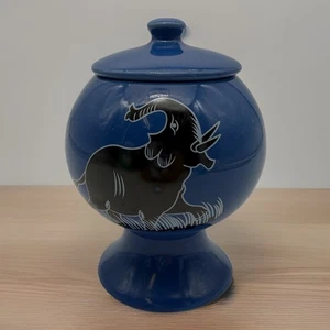 Vintage Decorative Asian Elephant Jar Dish With Lid Footed  - Picture 1 of 10