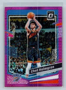 2023-24 Donruss Optic #114 Chet Holmgren Hyper Pink NBA Oklahoma City Thunder - Bild 1 von 2