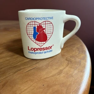 Vintage Lopressor Pharma Drug Rep Advertising Doctor Coffee Mug Cup Heart Shaped - Picture 1 of 7