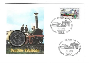 Numisbrief Alemania 5 DM Deutsche Eisenbahn 1993 - Imagen 1 de 1