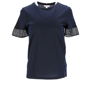 Tommy Hilfiger Damen Pullover T-Shirt blau Spitzenmanschette maschinenwaschbar S - Bild 1 von 11