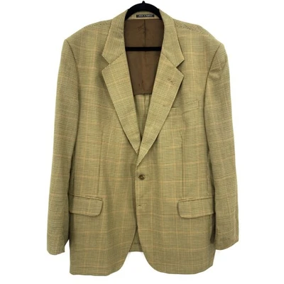 Chaqueta Blazer BURBERRY Vintage Oro Amarillo Cuadros Lynfield 2 Botones Talla 46L Foto 1 de 4