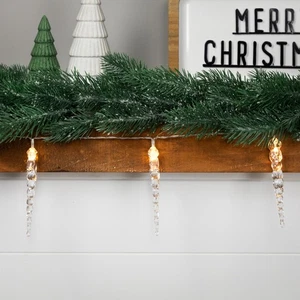 Northlight Icicle String Christmas Light Set - Warm White - 4.5' Clear Wire - - Picture 1 of 6