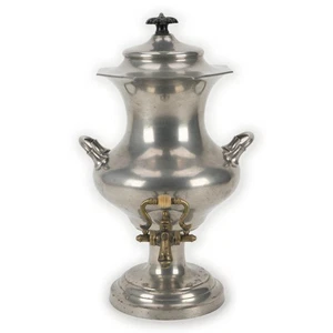 Leonard Reed & Barton 15" Pewter Samovar Hot Water Coffee Urn, Antique c. 1830s - Picture 1 of 16