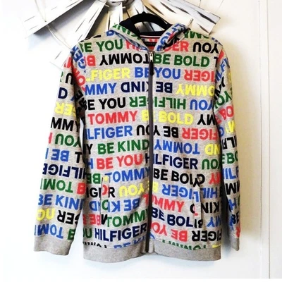 Tommy Hilfiger "Be You Be Bold Be Kind" Multicolor Logo Zip Hoodie - Image 1 of 4