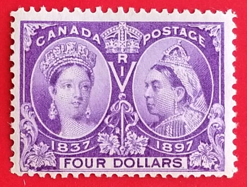 Canada Stamp # 64 $4.00 Diamond Jubilee MLH Wove Paper Perf 12 - Image 1 of 1