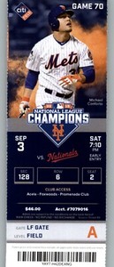 Washington Nationals vs New York Mets 9/3/2016 Full Ticket - Michael Conforto