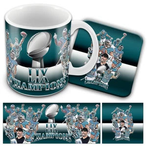 Eagles Champions LIX 2025 American Football Mug & Coaster Set Vector Heroes - Picture 1 of 1