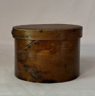 OLD PRIMITIVE 4 1/2" ROUND WOODEN FINGER LAPPED SHAKER/PANTRY BOX