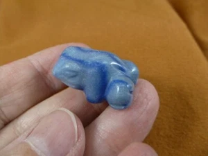 Y-FRO-511 Blauer Dumortierit Edelstein FROSCH Stein SCHNITZEREI 1" Baby Frösche Amphibie - Bild 1 von 1