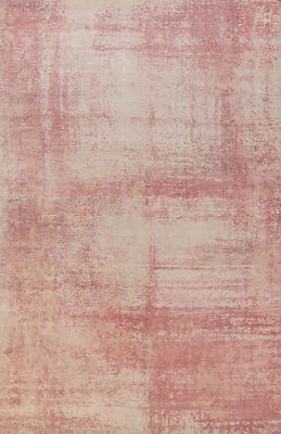 Abstract Modern Hand-knotted Rug 5x8 ft Contemporary Bedroom Wool Carpet - Image 1 of 4