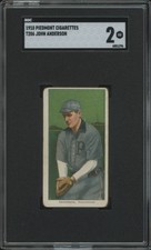 1909 T206 JOHN ANDERSON NNO GOOD PIEDMONT 350 SGC 2 BASEBALL PROVIDENCE GRAYS