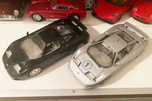 LOTTO 2 1:18 BURAGO Bugatti 110 EB 1991 #1 Colore silver - nero - Foto 1 di 7