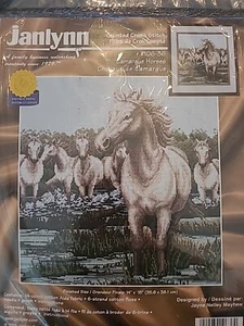 Janlynn Counted Cross Stitch Kit Camargue Horses 106-36  1999 New Sealed Kit - Picture 1 of 4