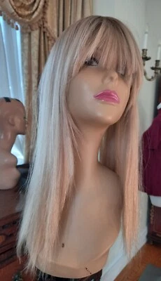 100% CABELO HUMANO FRANJA ENRAIZADA LOIRA TOPPER MONO 6x7 18” LONGO SEDOSO - Imagem 1 de 4