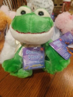 Russ Berrie 2006 Shining Stars Spotted Green Frog  Plush Stuffed Anima 8" - 10"  - Image 1 of 4