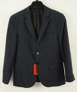 Nuevo $495 Hugo Boss Anfred Super Flex 38S Extra Delgado Azul A Cuadros Suave Traje Chaqueta - Imagen 1 de 8
