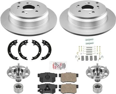 Rear Coated Rotors & Ceramic Pads Parking Shoes Rear Hubs for Honda CR-V 2005-06 - Image 1 of 4