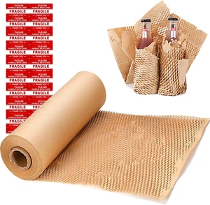 Honeycomb Packing Paper Wrap 15"X131' Sustainable Alternative to Bubble Wrap for - Picture 1 of 6
