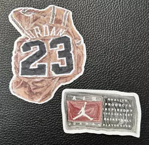 Originale J. 23 gilet etichetta gioco basket schizzo tessuto ricamato set 2 toppe - Foto 1 di 2
